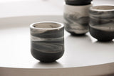 EMMA - Ceramic espresso cup in black and white marble pattern- Long