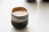 EMMA - Ceramic espresso cup in black and white marble pattern- Long