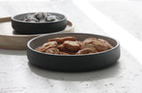 Elegant Two-Sized Serving Dish Set in black and white glossy glaze