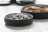 Elegant Two-Sized Serving Dish Set in black and white glossy glaze