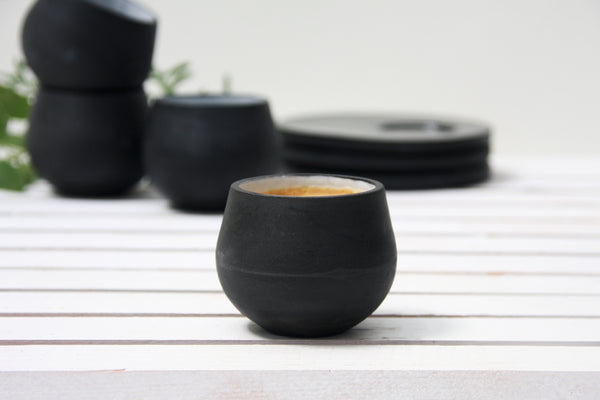 Unique ceramic espresso cups with saucer – Kari Ceramics